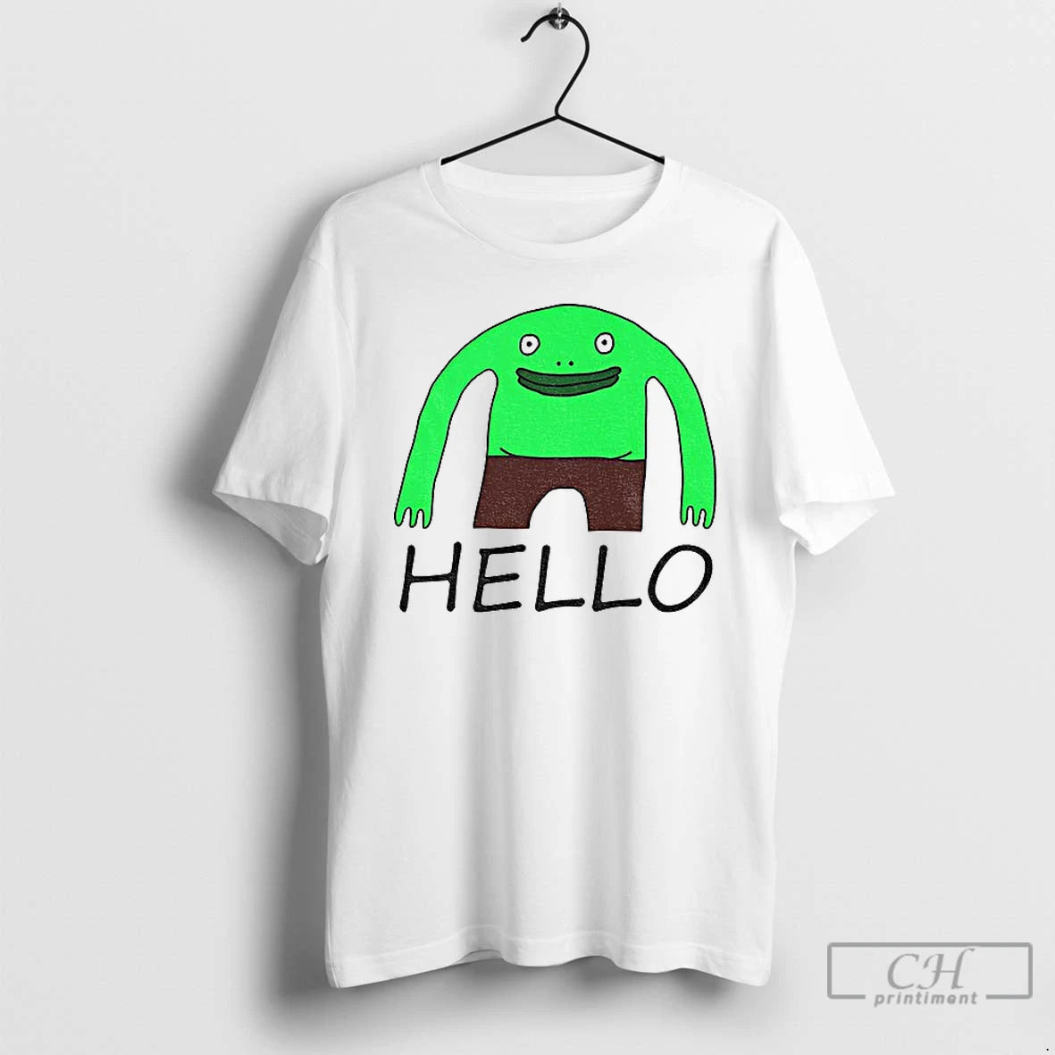 Classic Mr Frog Hello Hand Drawn