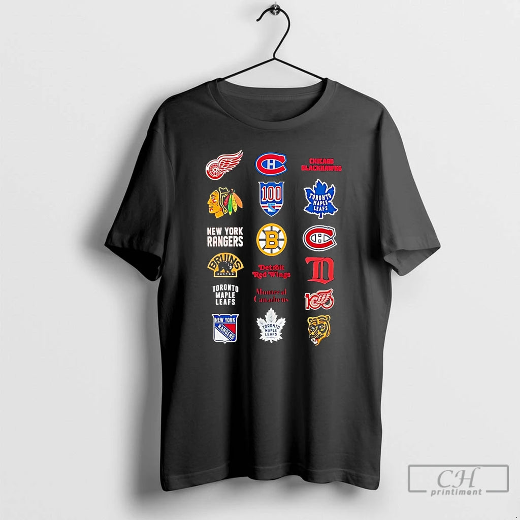 Classic Nhl 6 Starter Teams Logo Collage
