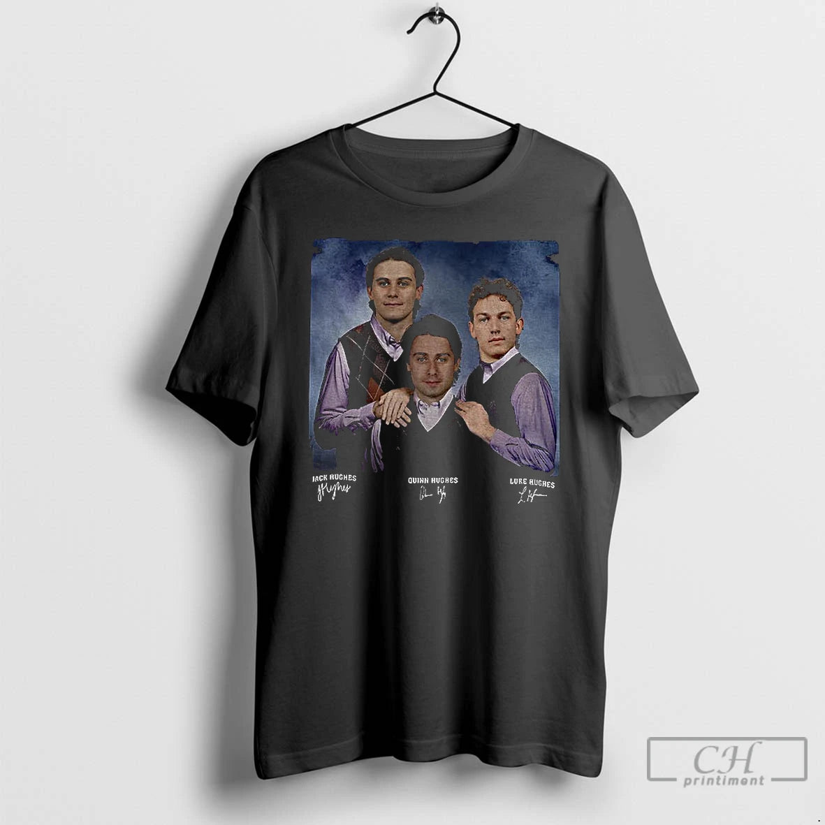 Classic New Jersey Step Brothers Jack Hughes Luke Hughes Quinn Hughes Ice Hockey T Shirts