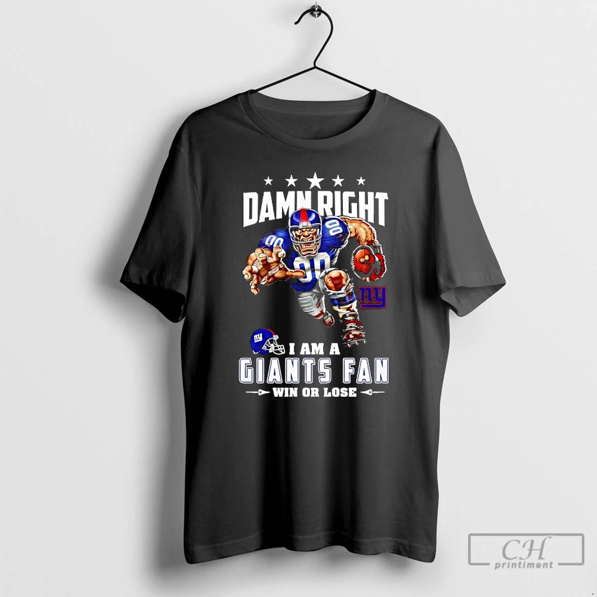 Classic New York Giants Mascot Damn Right I Am A Cowboys Fan Win Or Lose
