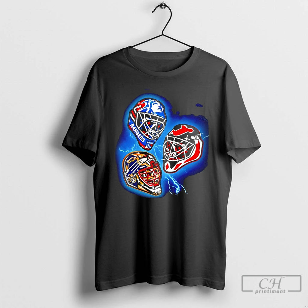 Classic New York Rangers New Jersey Devils And Boston Bruins Nhl 94 Goalie Mask Art