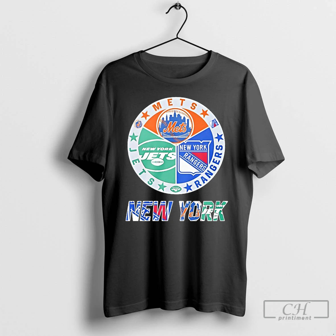 Classic New York Rangers New York Mets New York Jets Mashup Logo T Shirts Sweater