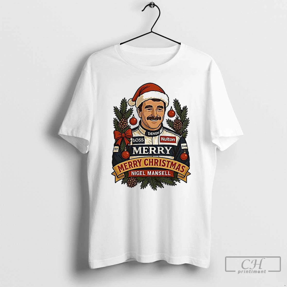 Classic Nigel Mansell Formula One Racing Merry Christmas