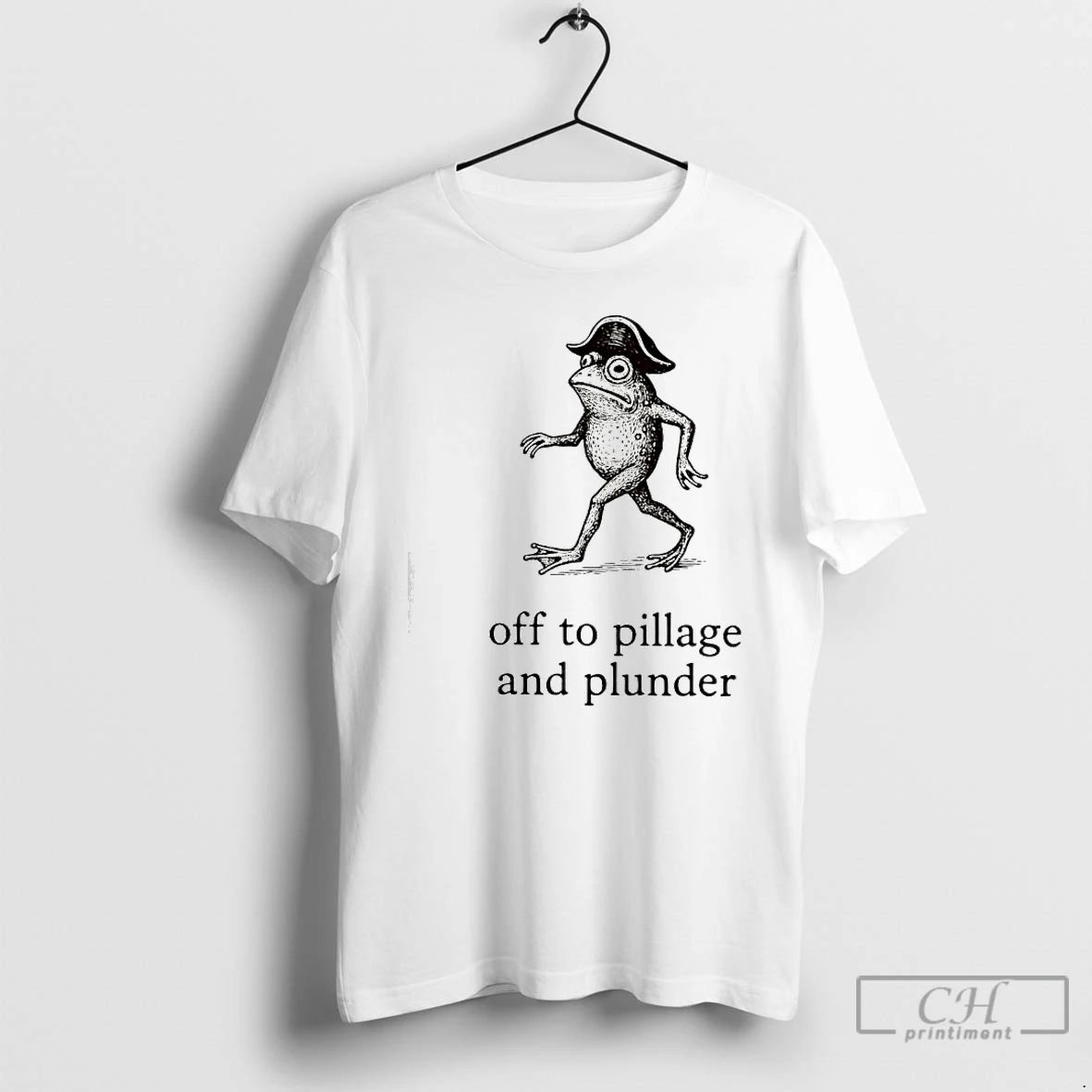Classic Off To Pillage And Plunder Pirate Frog Graphic