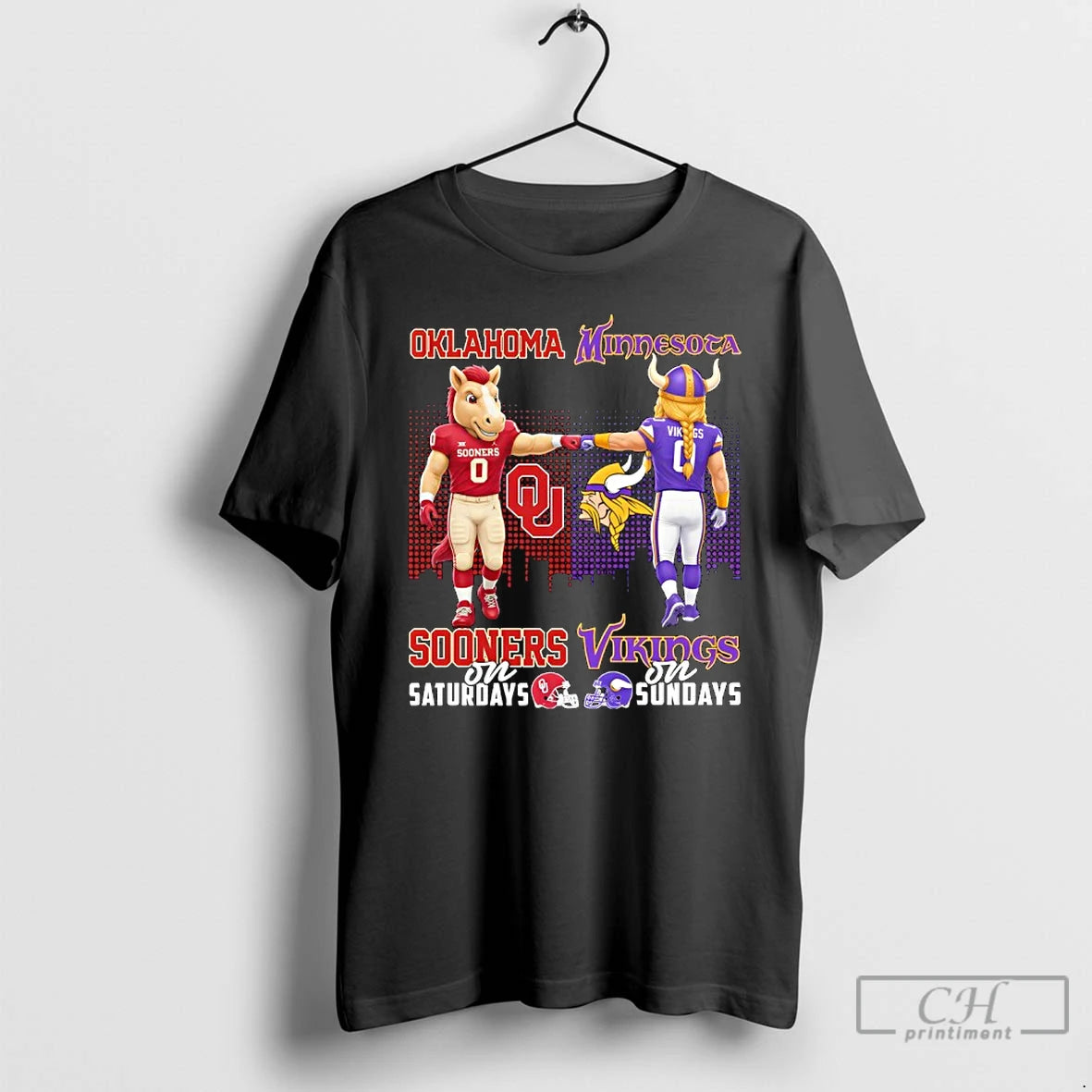 Classic Oklahoma Sooners On Saturdays X Minnesota Vikings On Sundays Mascot