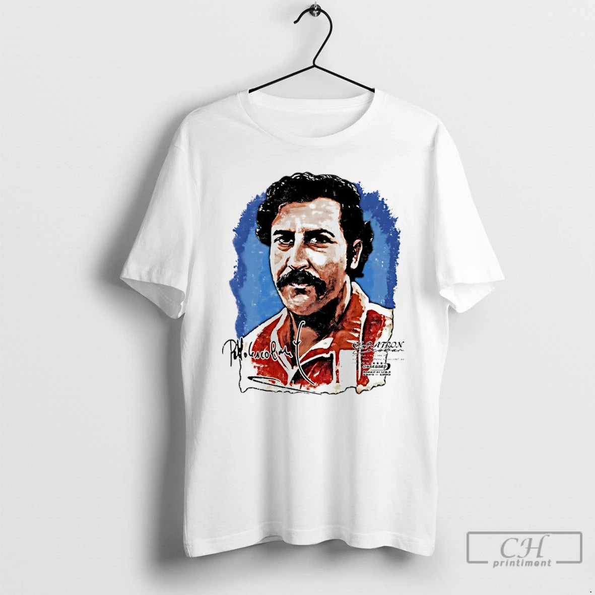 Classic Pablo Escobar Big Face Signature Graphic