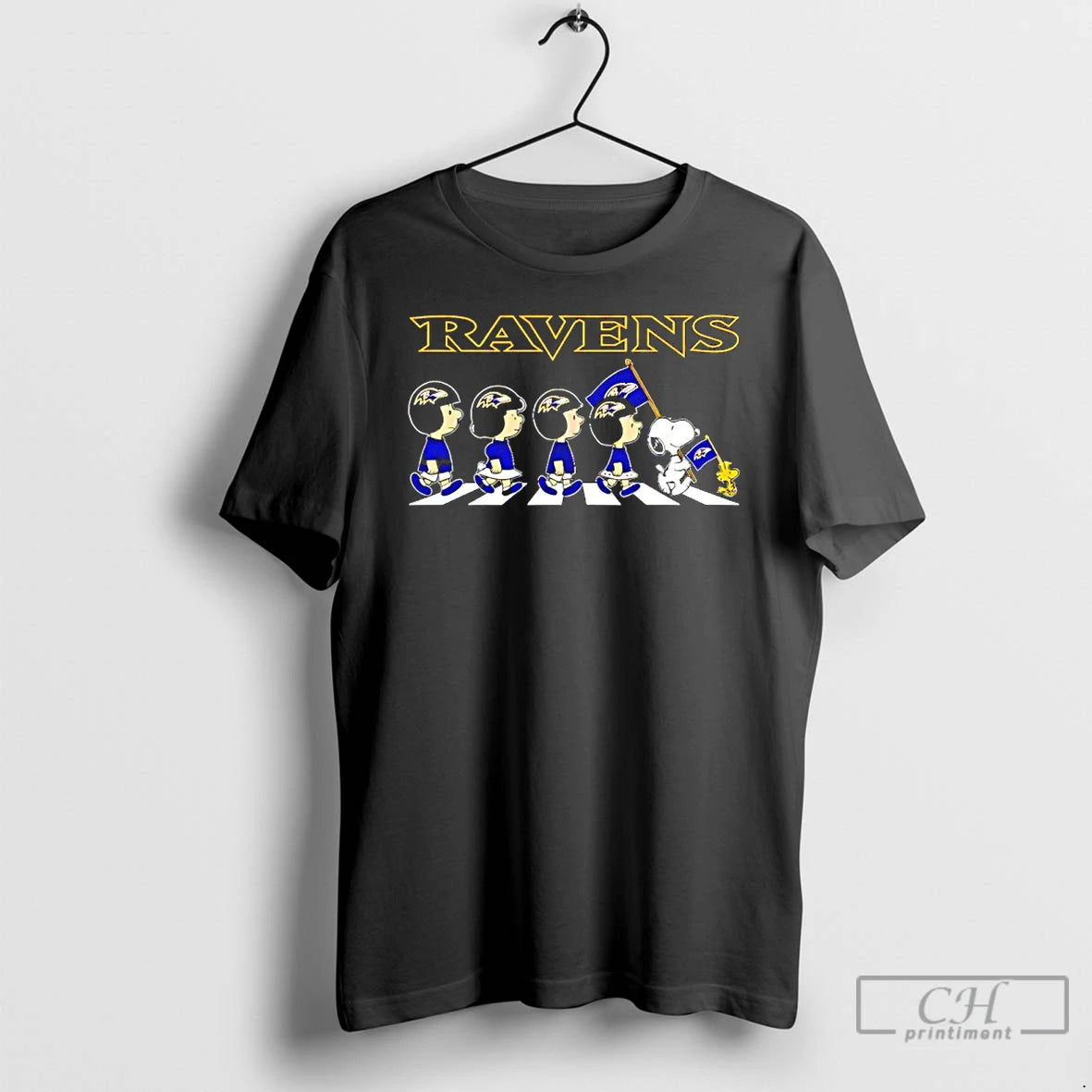 Classic Peanuts X Baltimore Ravens Football Flag Walking