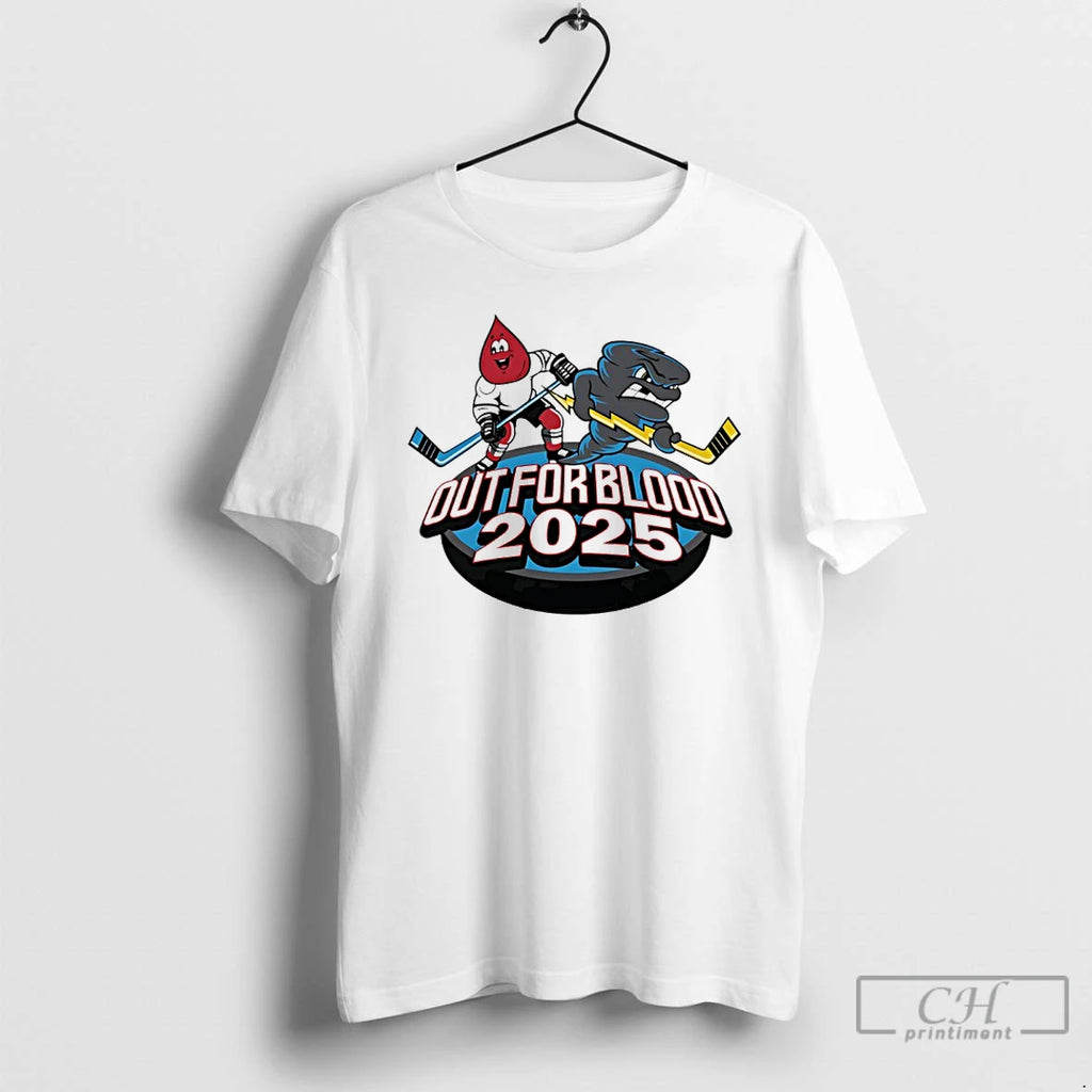 Classic Quad City Storm Hockey Out For Blood 2025 Mascot