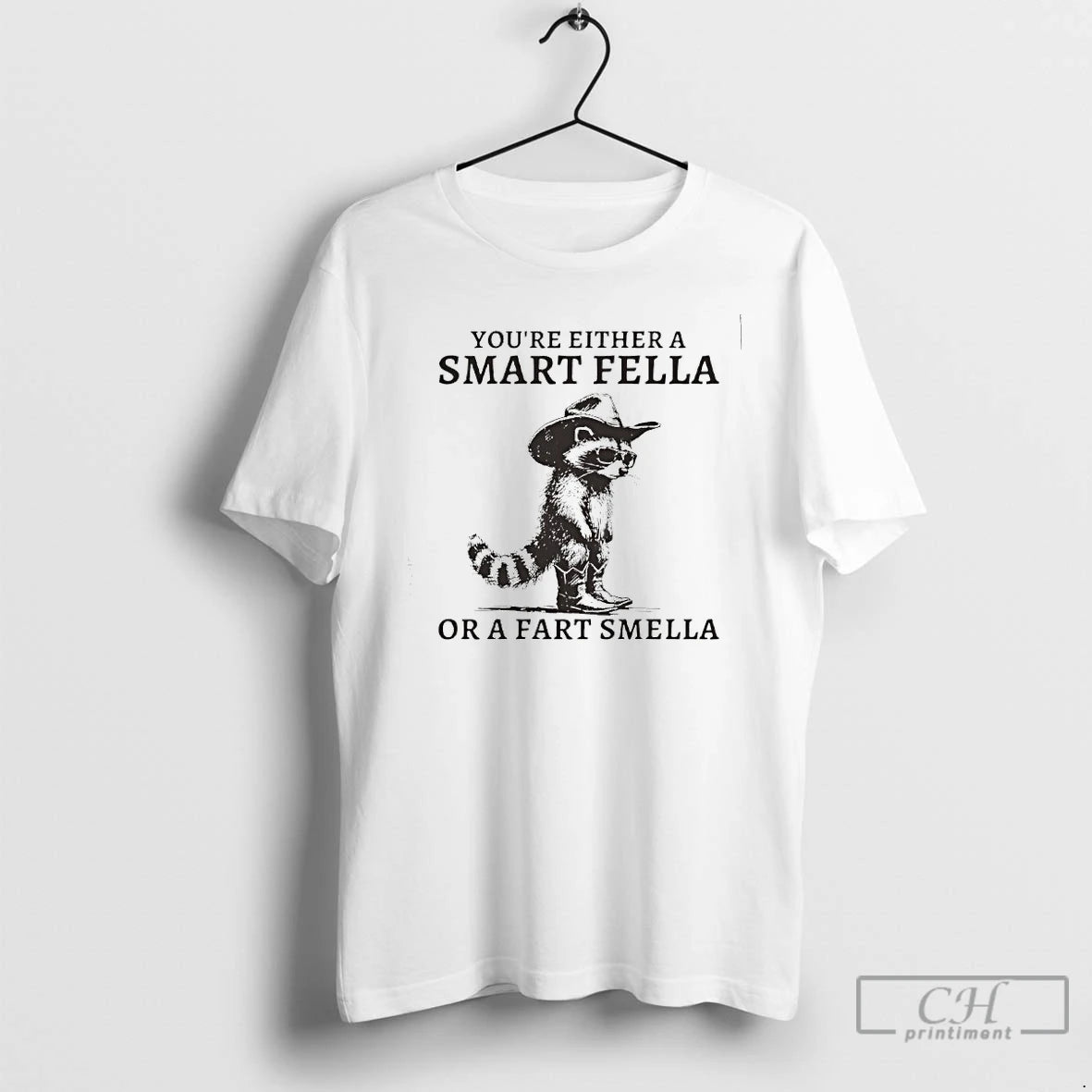 Classic Retro Smart Fella Raccoon Youre Either A Smart Fella