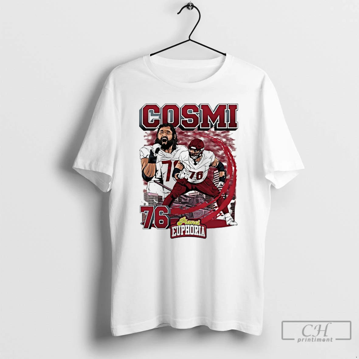 Classic Sam Cosmi 76 Washington Commanders Guard Player City Skyline