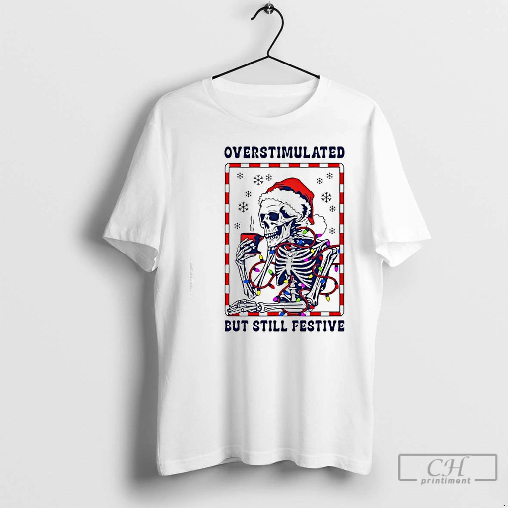 Classic Santa Christmas Lights Skeleton Overstimulated But Still Festive