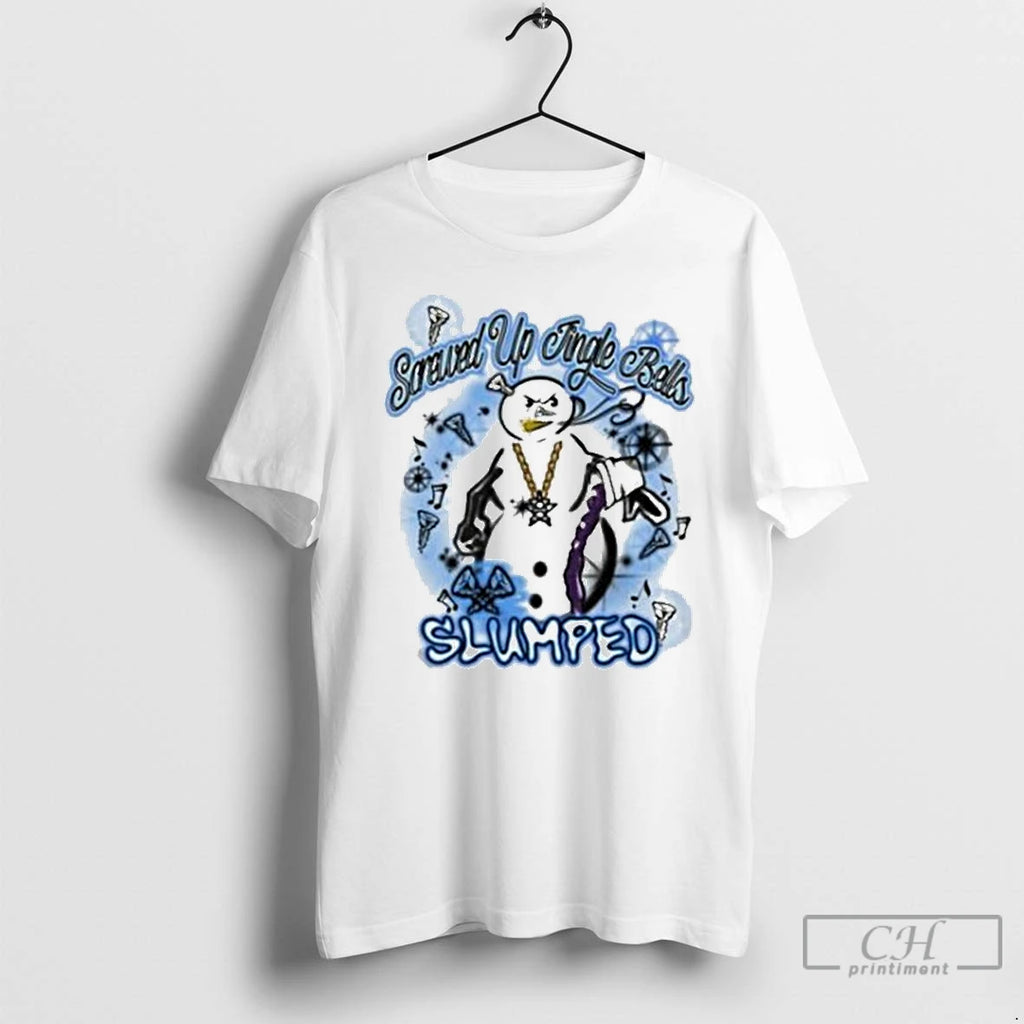 Classic Slumped Boyz Screwed Up Jingle Bells Slumped Pocket Full Of Snowman Christmas T Shirts
