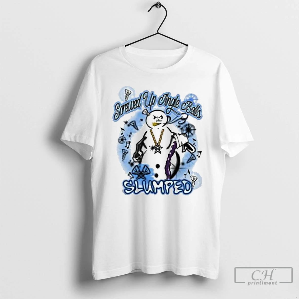 Classic Slumped Boyz Screwed Up Jingle Bells Slumped Pocket Full Of Snowman Christmas T Shirts