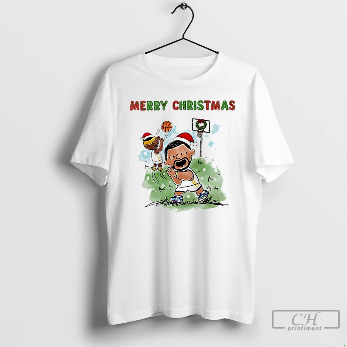Classic Stephen Curry Merry Christmas Cartoon