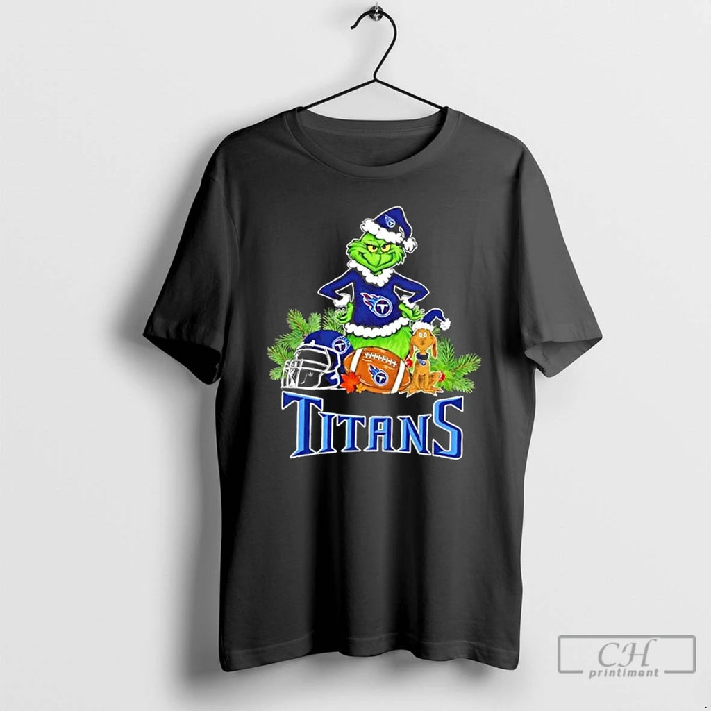 Classic Tennessee Titans Football X Grinch And Max Dog Merry Christmas
