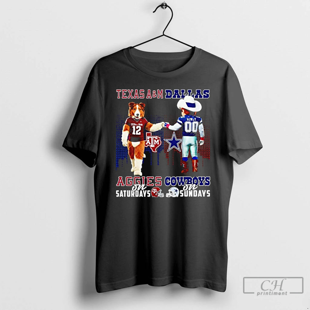 Classic Texas Am Aggies On Saturdays X Dallas Cowboys On Sundays Mascot T Shirts Sweater