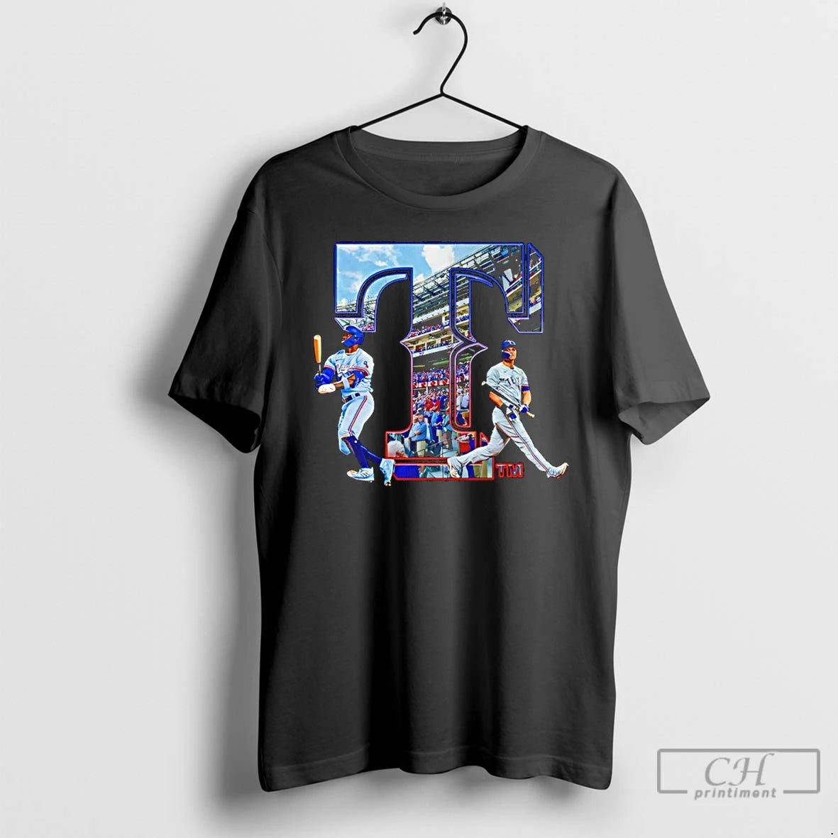 Classic Texas Rangers T Baseball Graphic