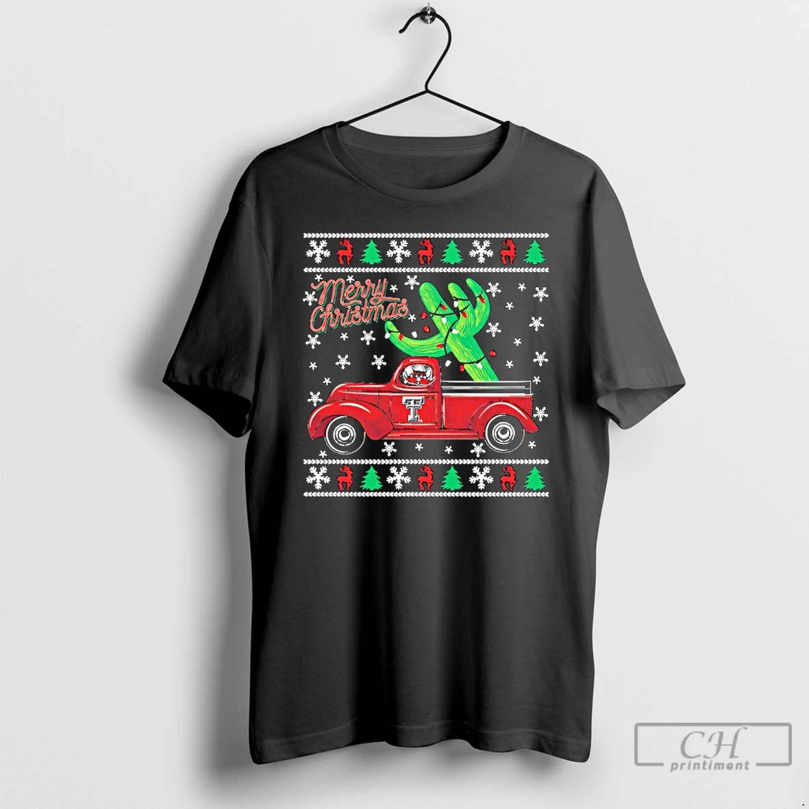 Classic Texas Tech Christmas Cactus Truck