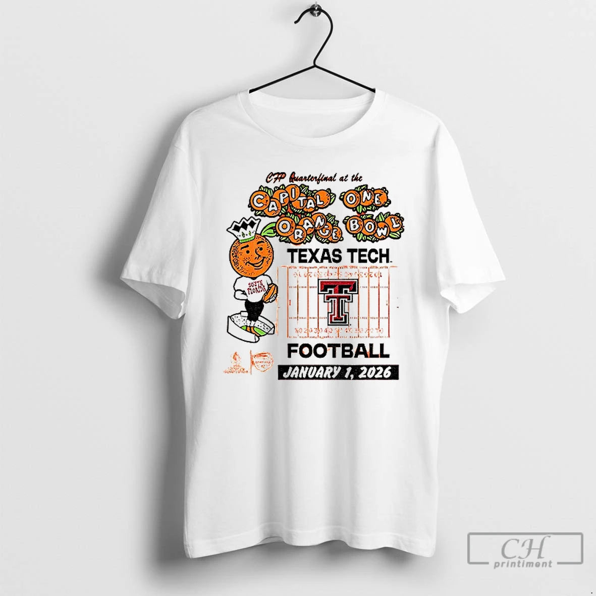 Classic Texas Tech Red Raiders Capital One Orange Bowl January 1 2026 Football T Shirts