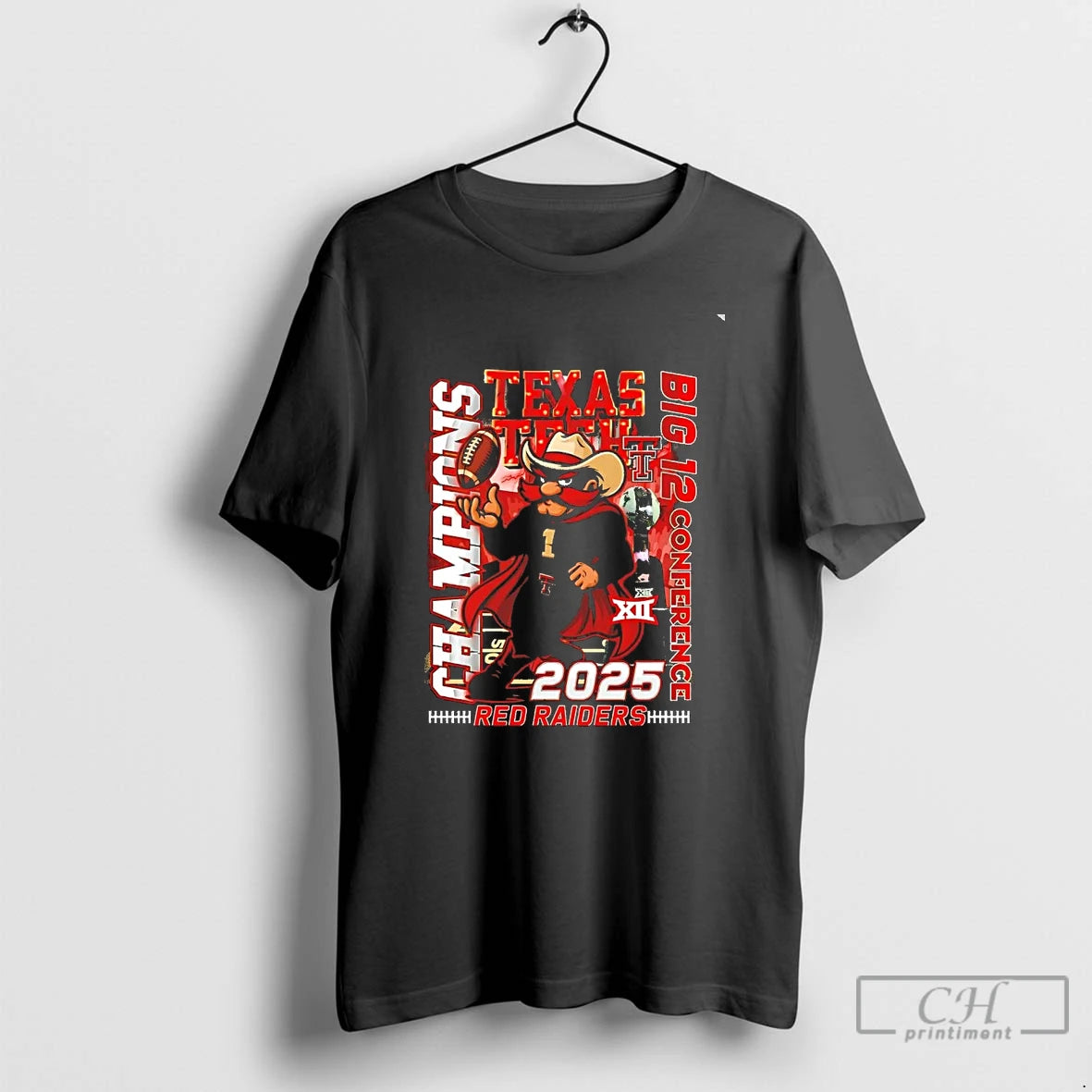 Classic Texas Tech Red Raiders Mascot Big 12 Conference Champions 2025 Chriast T Shirts Sweater