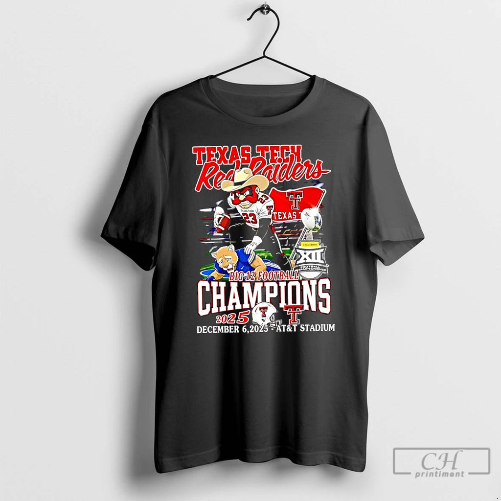 Classic Texas Tech Red Raiders Vs Byu Cougar Mascots 2025 Big 12 Football Champions