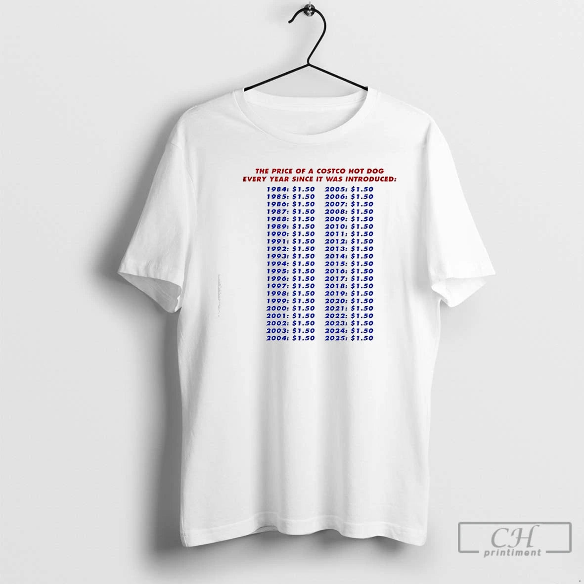 Classic The Price Of A Hotdog Every Year Since It Was Introduced T Shirts Sweater