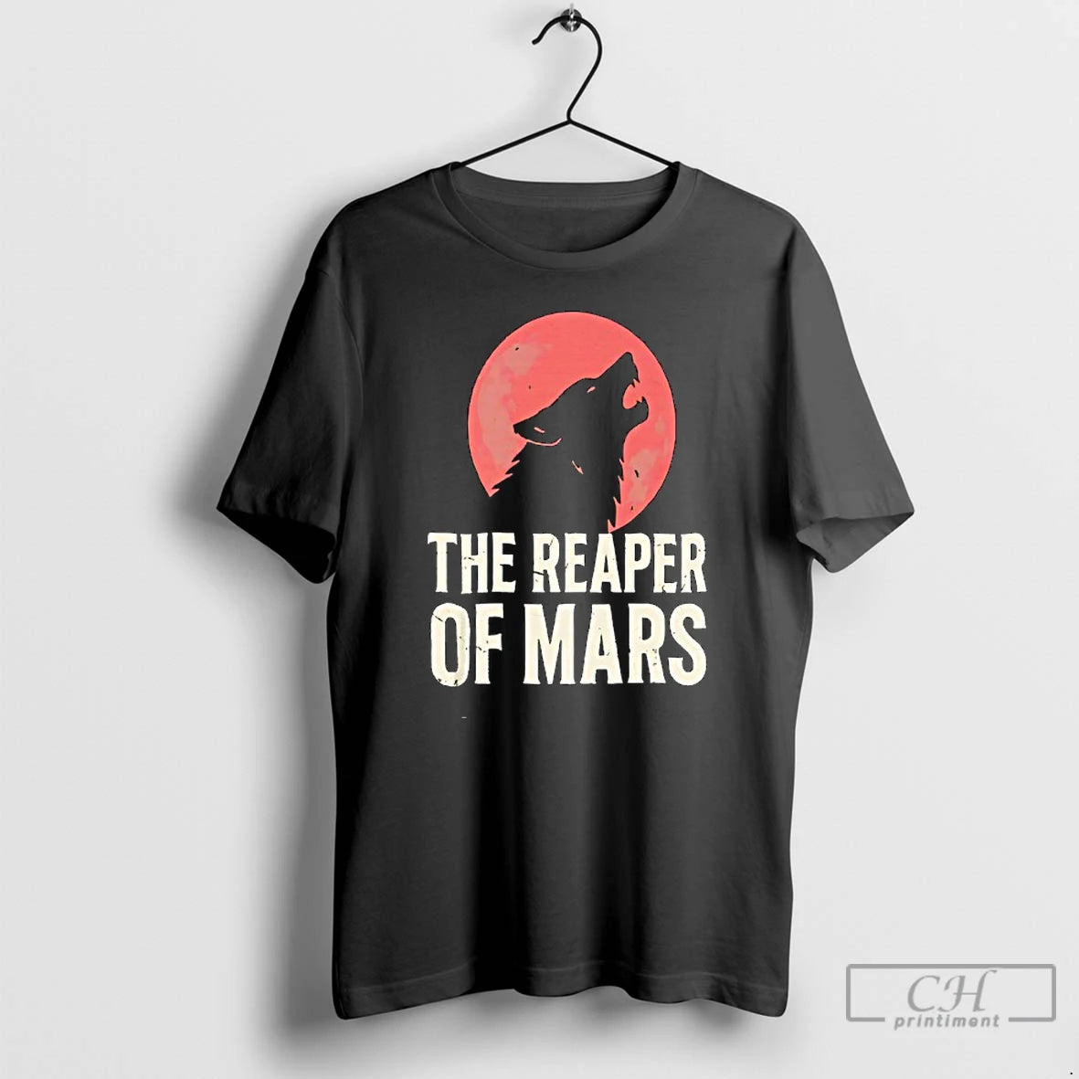 Classic The Wolf Is Howling At The Blood Moon The Reaper Of Mars T Shirts