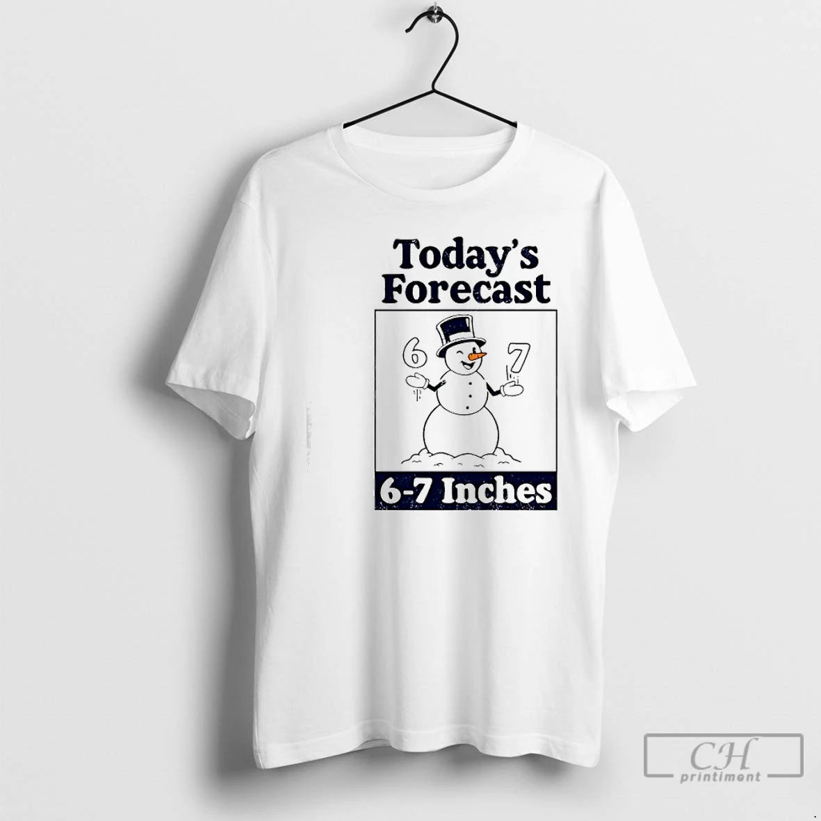 Classic Todays Forecast 6 7 Inches Snowman Graphic