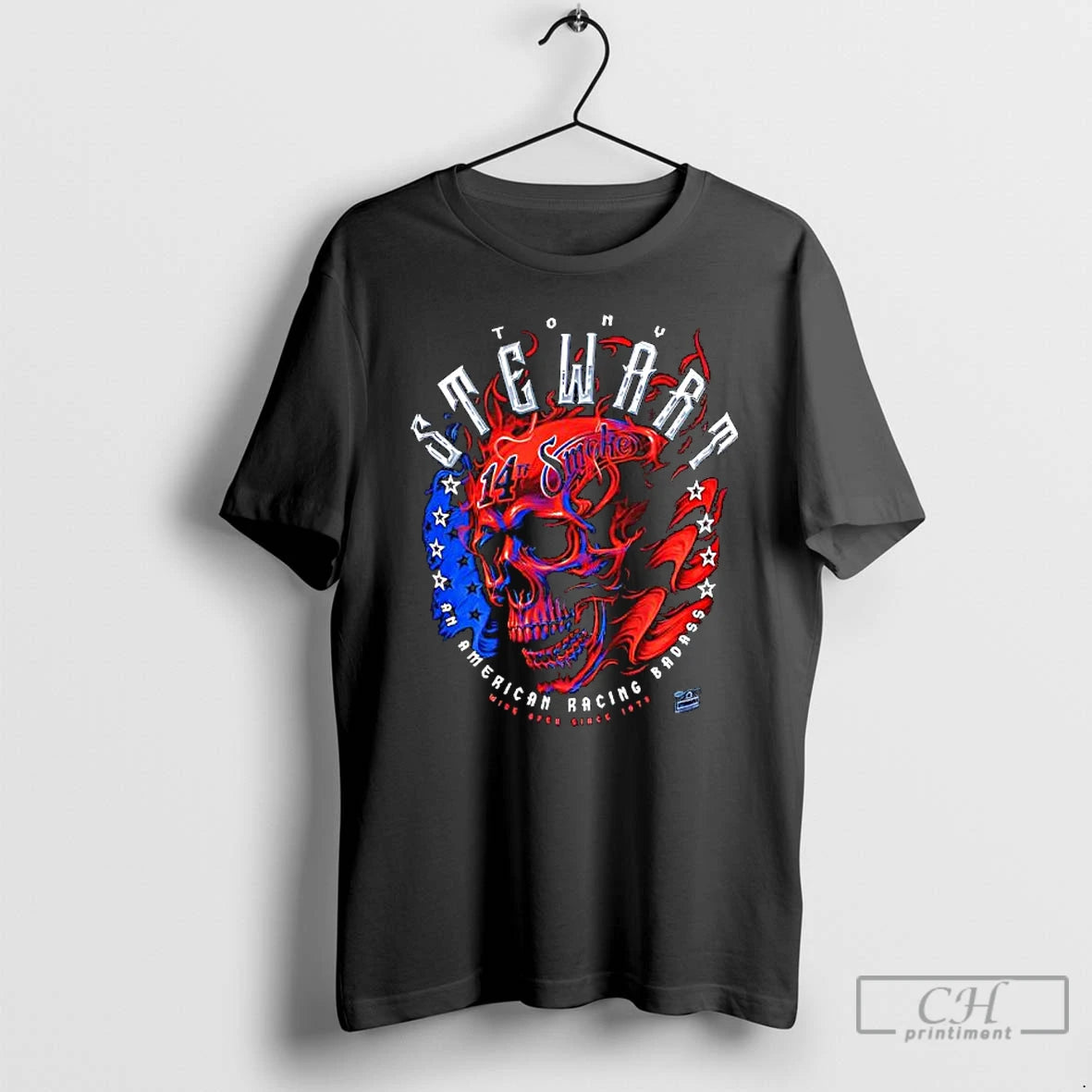 Classic Tony Stewart Americana 14th Smoke Skull Graphic