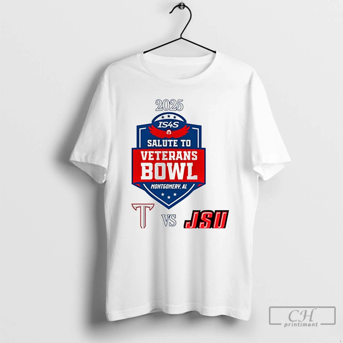 Classic Troy Trojans Vs Jacksonville State Gamecocks 2025 Salute To Veterans Bowl T Shirts Sweater