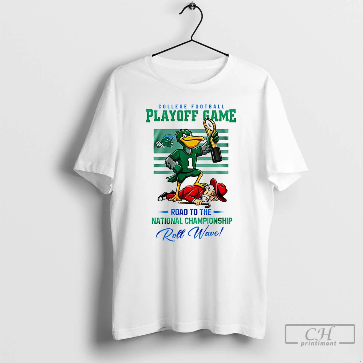 Classic Tulane Green Wave 2025 26 Cfp Road To The National Championship Roll Wave Mascot