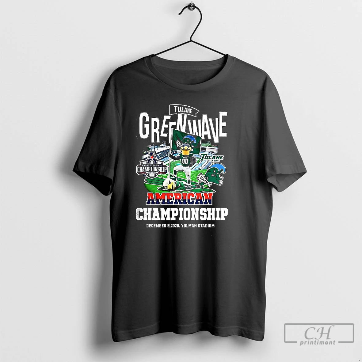 Classic Tulane Green Wave Beat North Texas Mean Green Ncaa American Championship 2025 T Shirts