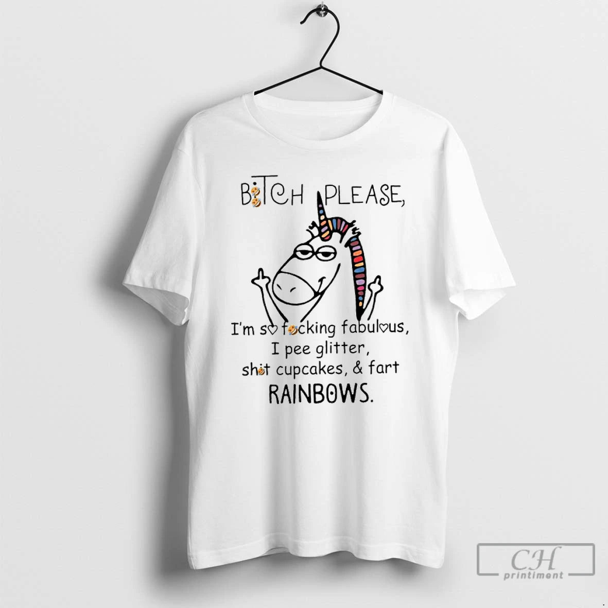 Classic Unicorn Middle Finger Bitch Please Im So Fucking Fabulous I Pee Glitter T Shirts