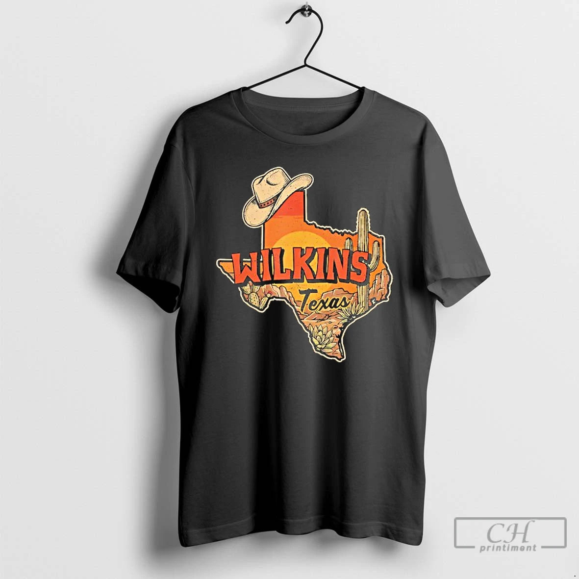 Classic Wilkins Texas Vintage Cowboy Hat Desert Cactus Sunset