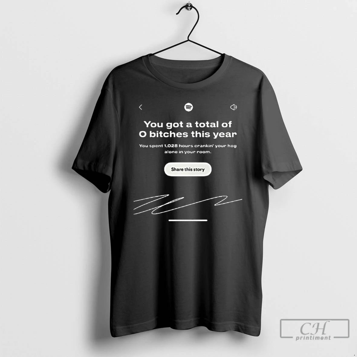Classic You Got A Total Of 0 Bitches This Year Spotify Wrapped Interface T Shirts