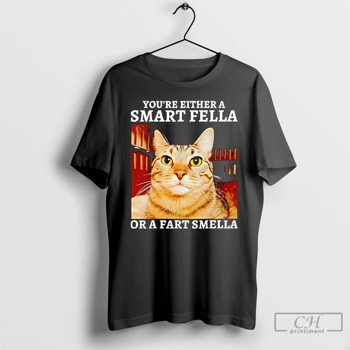 Classic Youre Either A Smart Fella Or A Fart Smella Funny Cat T Shirts Sweater