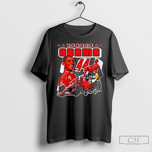 Classic Arack Obama And Lewis Hamilton Ferrari Formula 1 Car Graphic