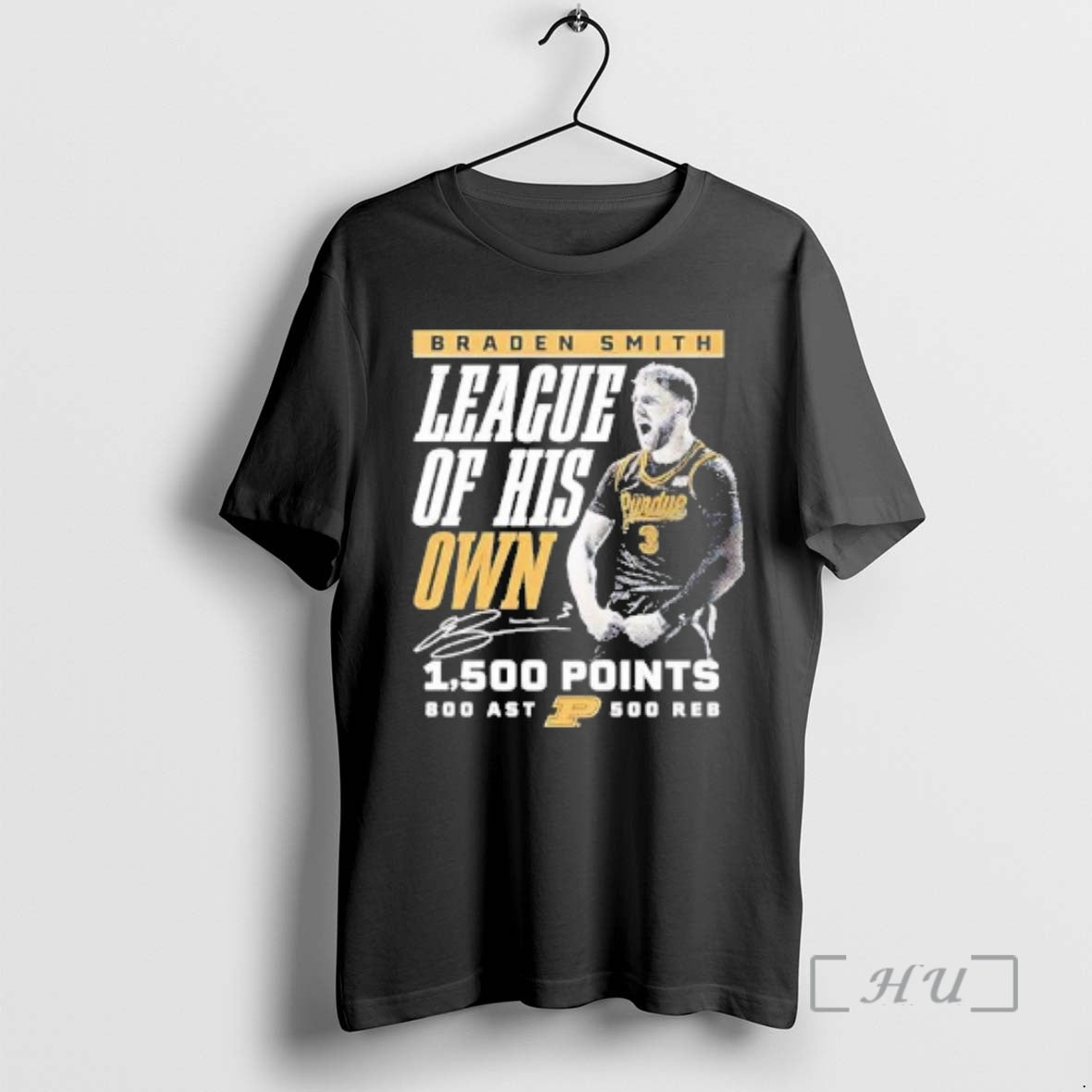 New Braden Smith League Of His Own Purdue Boilermakers 1500 Points Signature Premium T Shirts