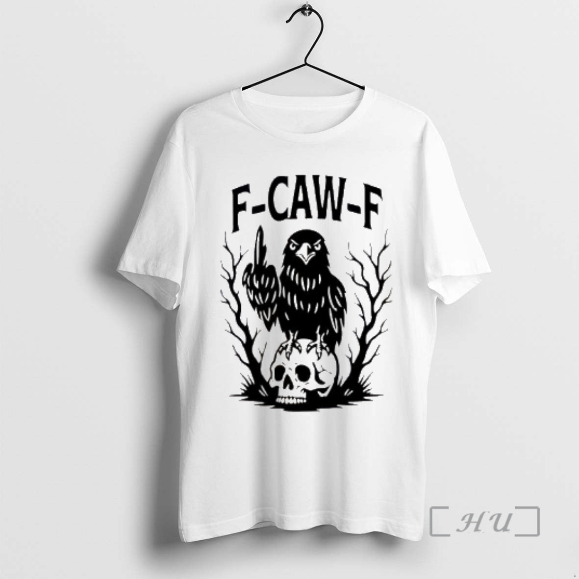 New F Caw F Gothic Raven Middle Finger