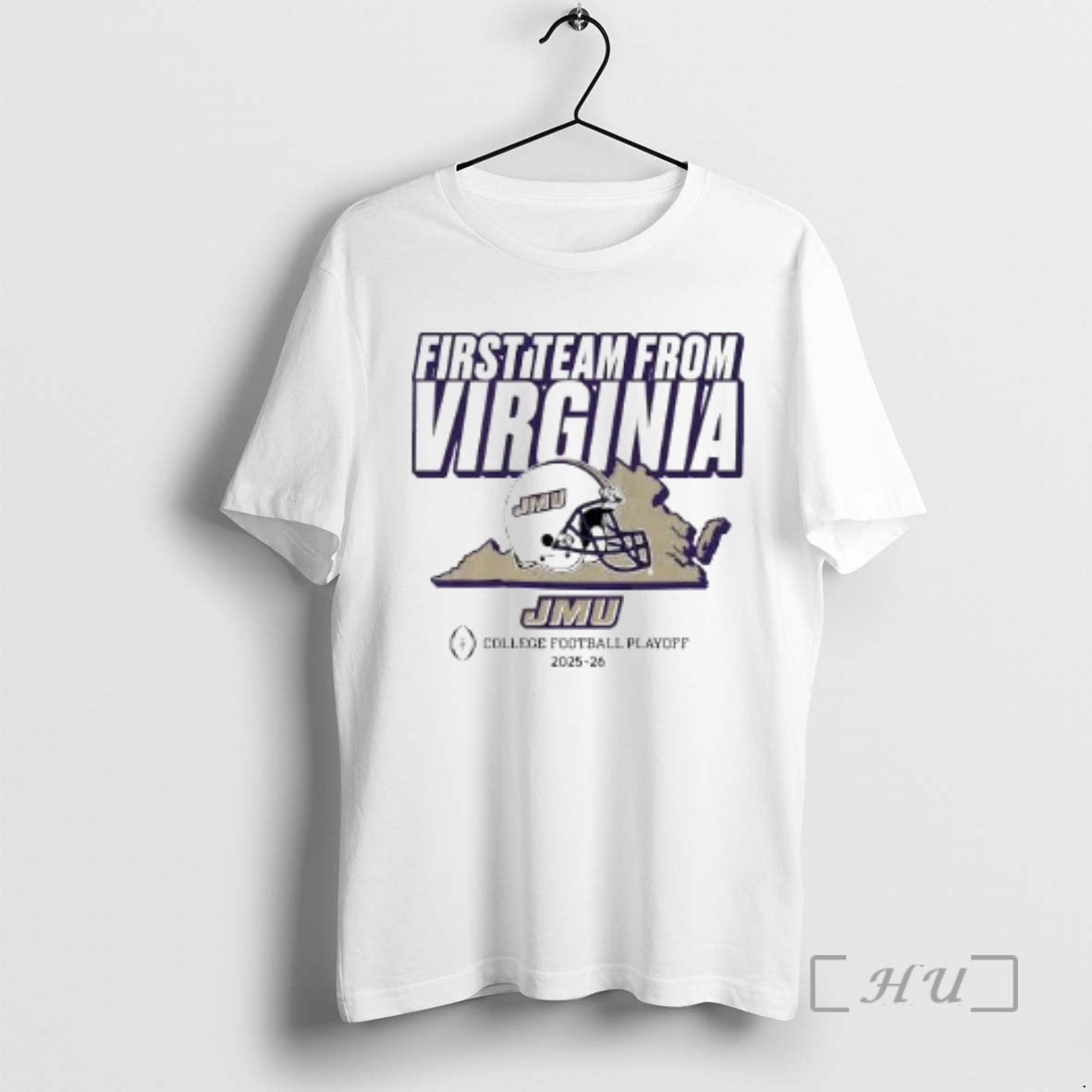 New Jmu Football Cfp First Team From Virginia 2025 2026 Circle White Premium T Shirts