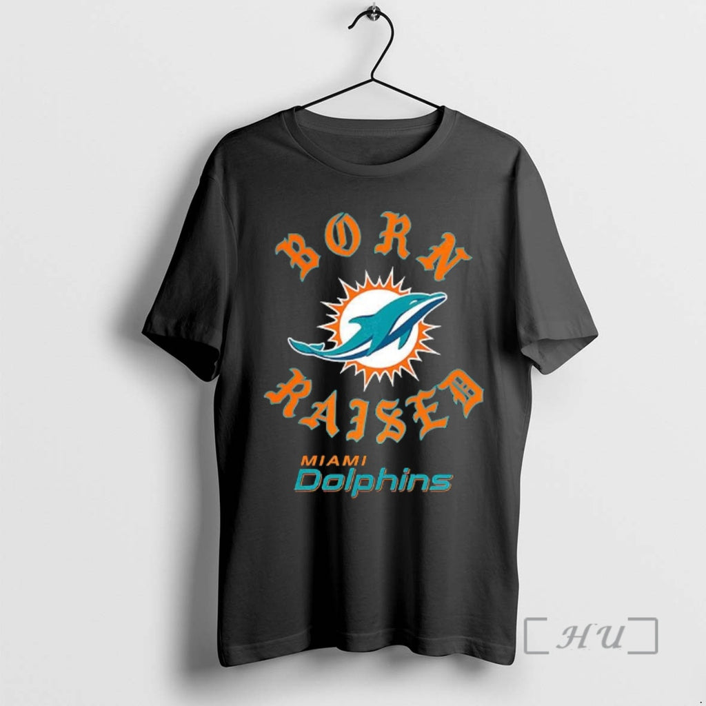 New Miami Dolphins Football Born Raised Logo