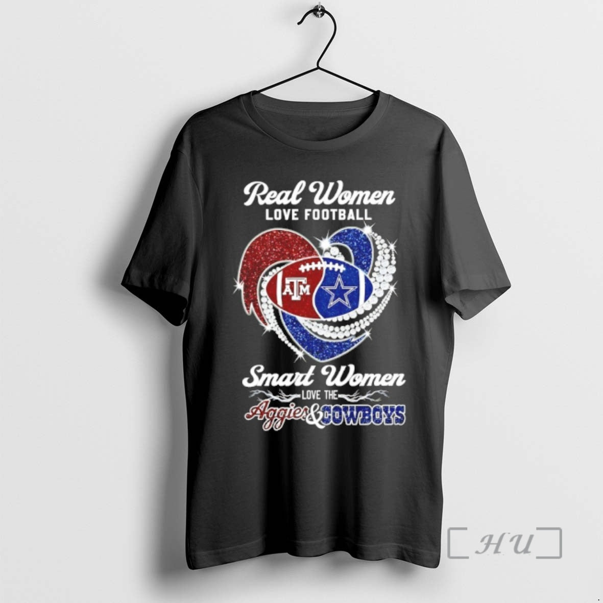New Real Women Love Football Smart Women Love The Texas Am And Dallas Diamond Heart