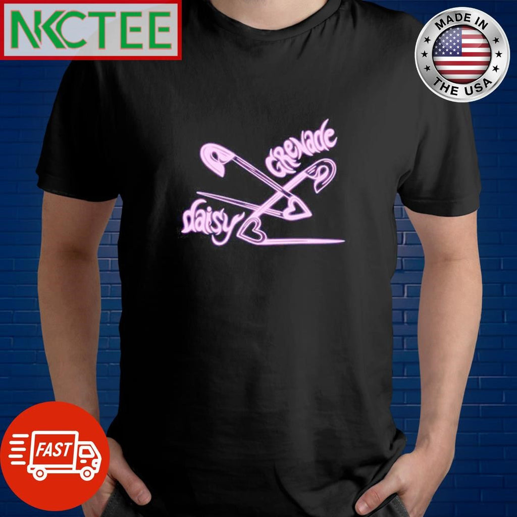 Nice Daisy Grenade Heart Safety Pins Boyfriend Fit Tee Unisex T-shirt, Sweatshirt, Hoodie (1)