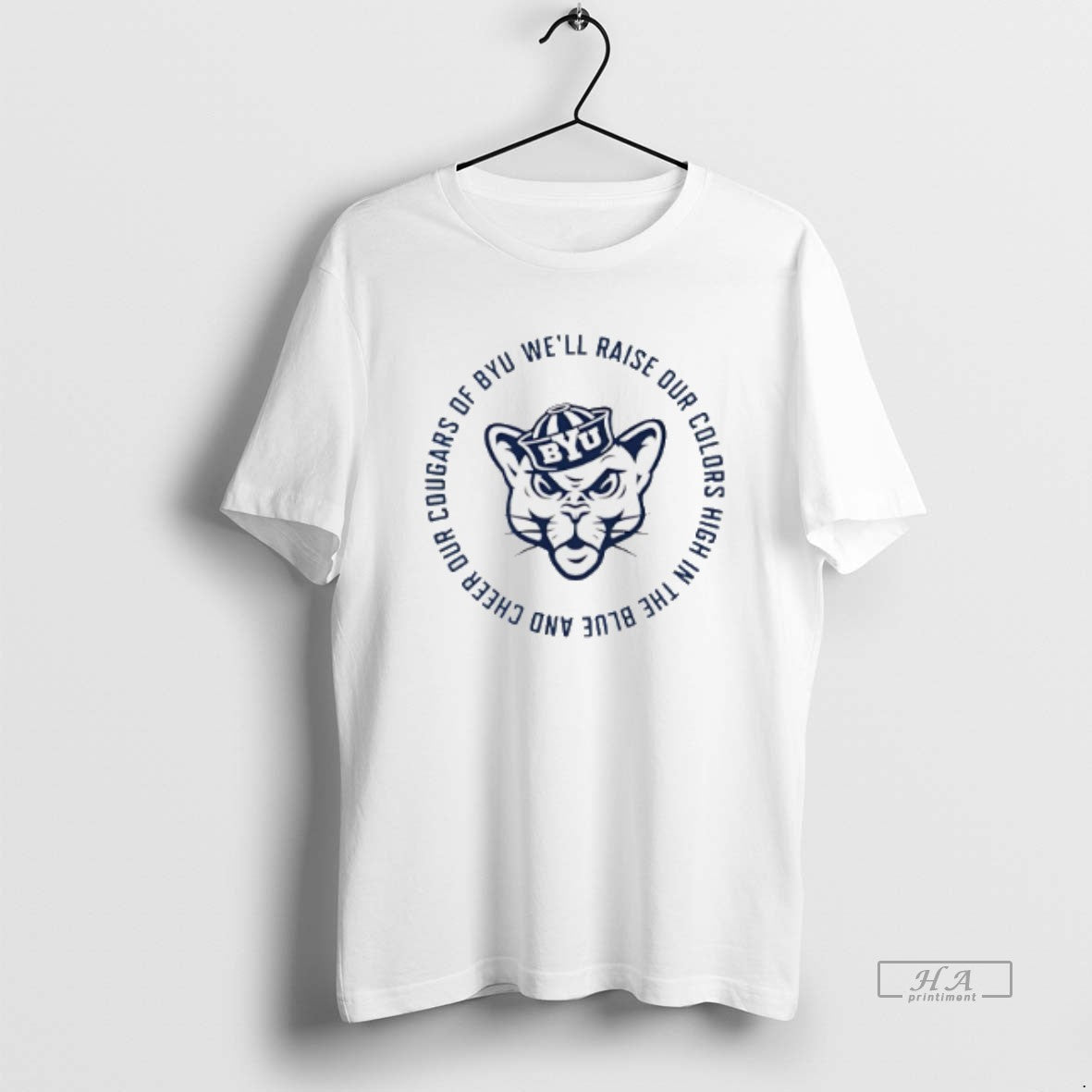 Official Byu Cougars Fight Song Well Raise Our Colors High In The Blue And Cheer