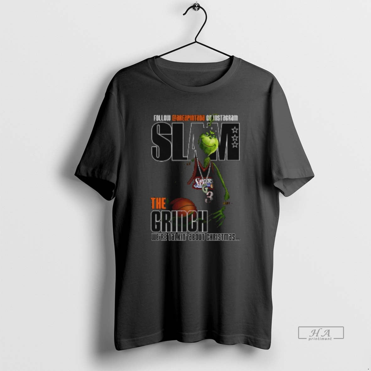 Official Grinch X Allen Iverson Philadelphia 76ers Basketball Slam The Grinch Were Talkin About Christmas