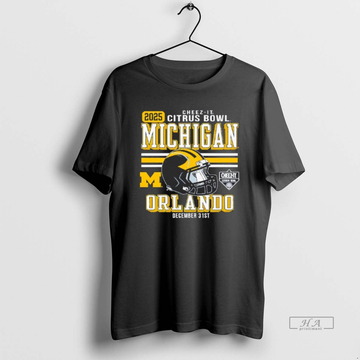 Official Michigan Wolverines 2025 Cheez It Citrus Bowl Orlando Helmet Blackshirt