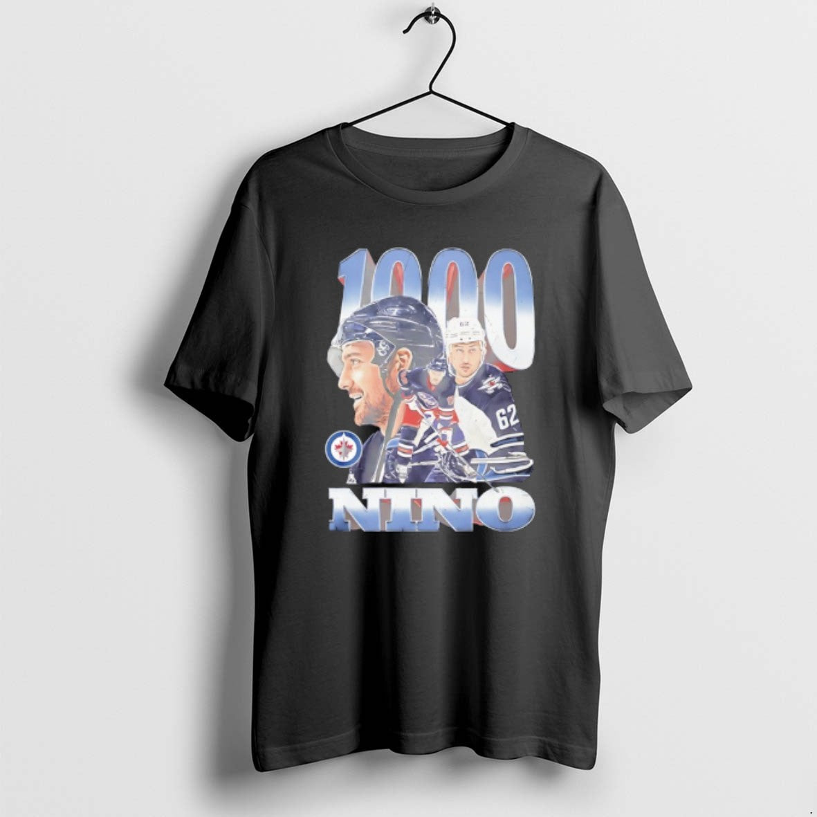 Official Nino Niederreiter Winnipeg Jets 1000 Games Graphic