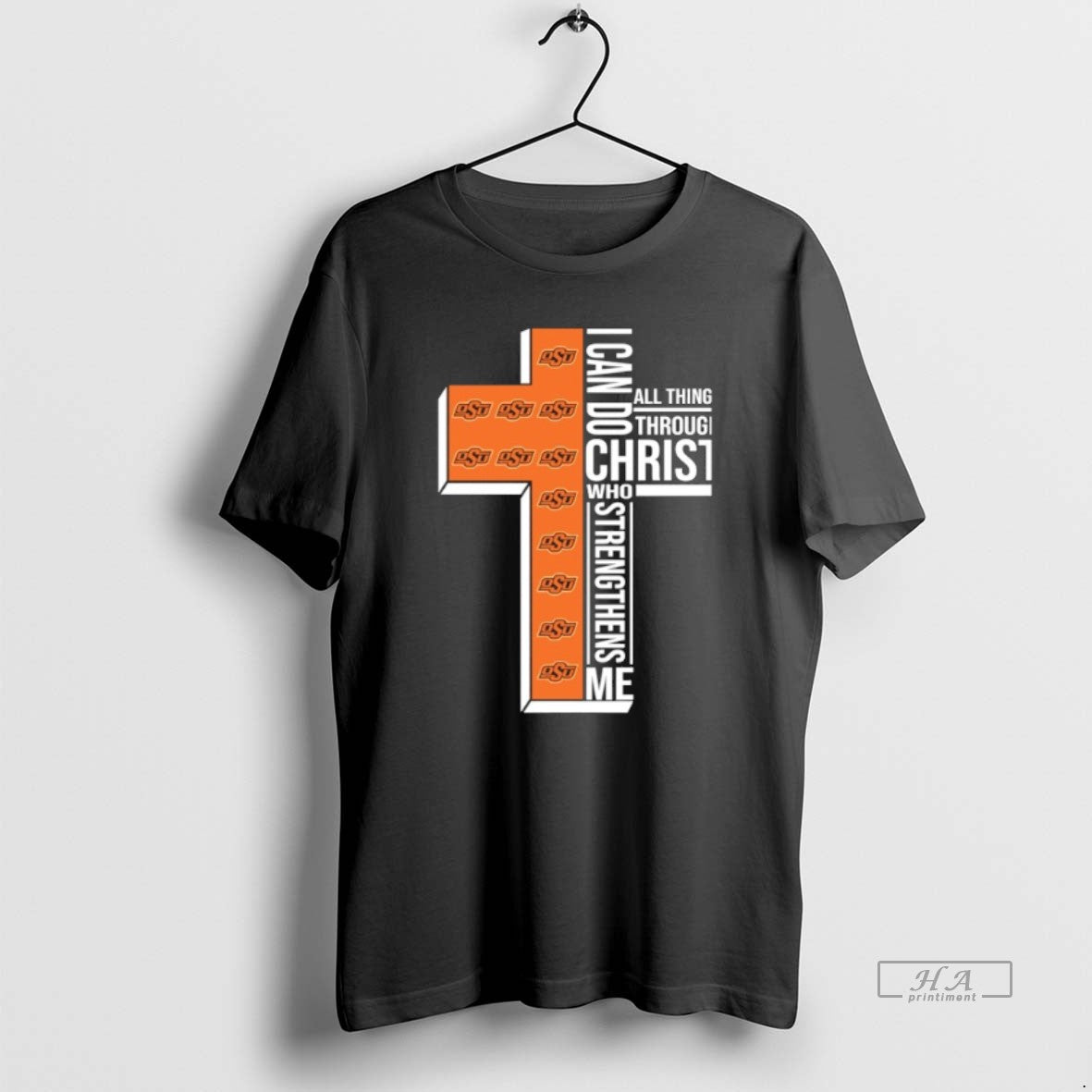 Official Oklahoma State Cowboys Cross I Can Do All Things Through Christ Who Strengthen Me