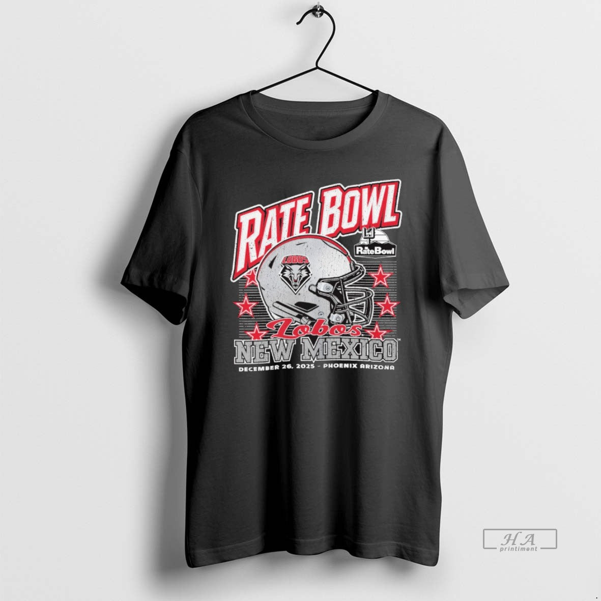 Official Rate Bowl 2025 University Of New Mexico Lobos Beveled December 26 Phoenix Arizona Vintage