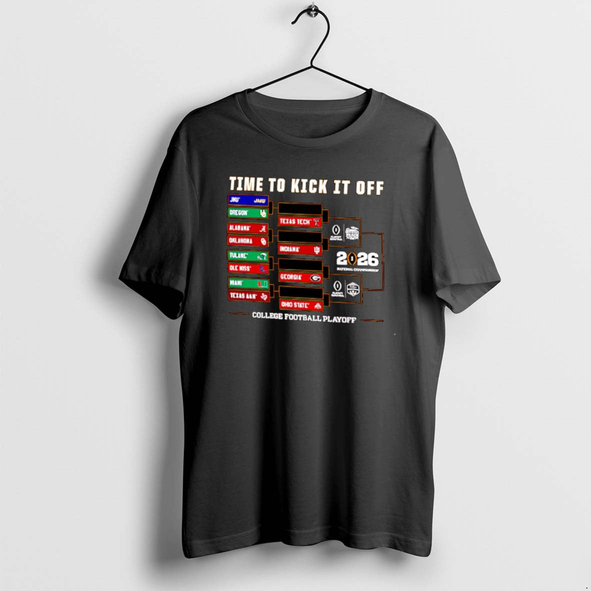 Official Retro Brand College Football Playoff 2025 26 Time To Kick It Off Bracket Christmas